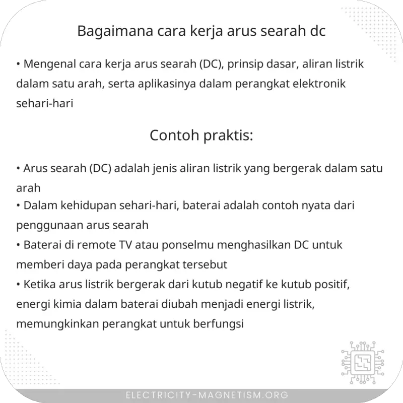 Bagaimana Cara Kerja Arus Searah (DC)?