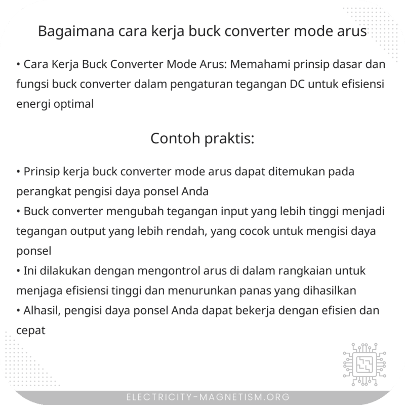 Bagaimana Cara Kerja Buck Converter Mode Arus?