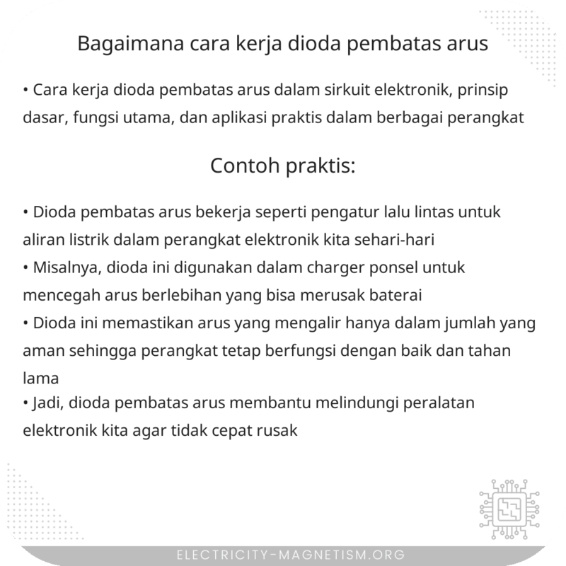 Bagaimana Cara Kerja Dioda Pembatas Arus?