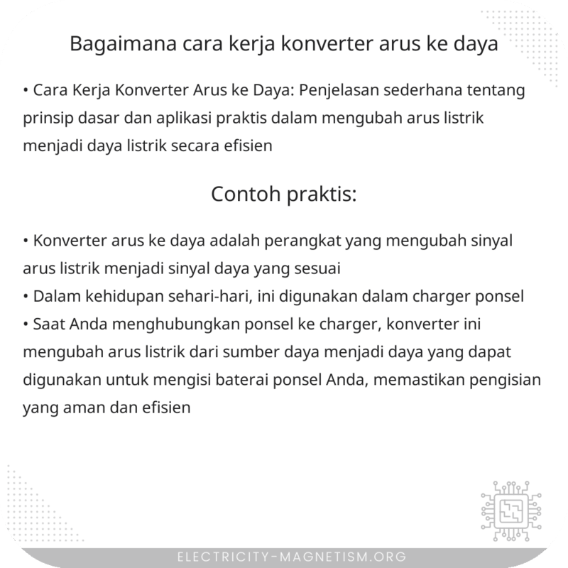 Bagaimana Cara Kerja Konverter Arus ke Daya?