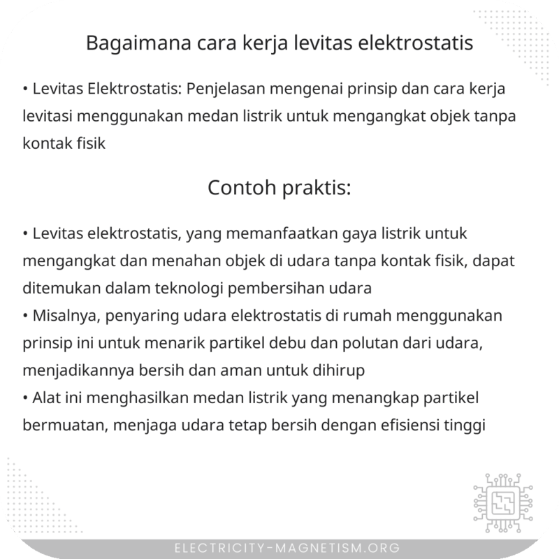 Bagaimana Cara Kerja Levitas Elektrostatis?