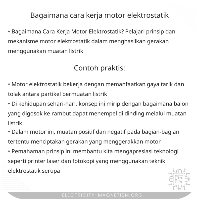 Bagaimana Cara Kerja Motor Elektrostatik?