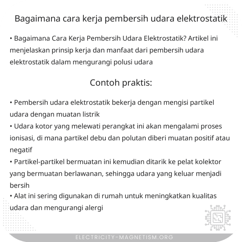 Bagaimana Cara Kerja Pembersih Udara Elektrostatik?