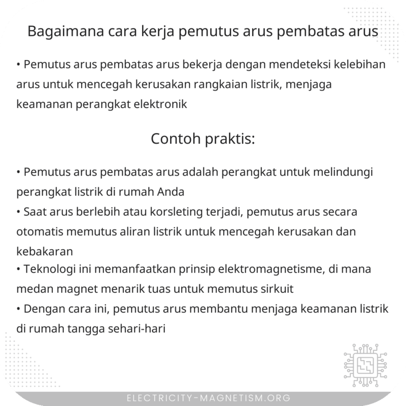 Bagaimana Cara Kerja Pemutus Arus Pembatas Arus?