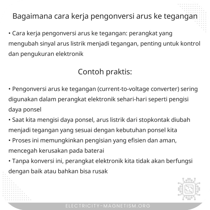 Bagaimana Cara Kerja Pengonversi Arus ke Tegangan?