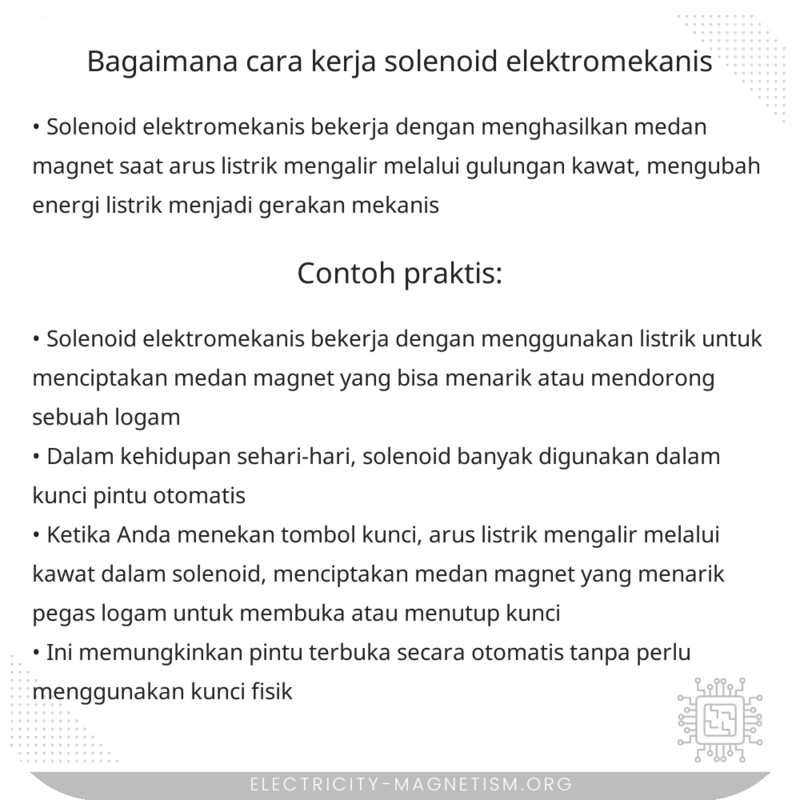 Bagaimana Cara Kerja Solenoid Elektromekanis?