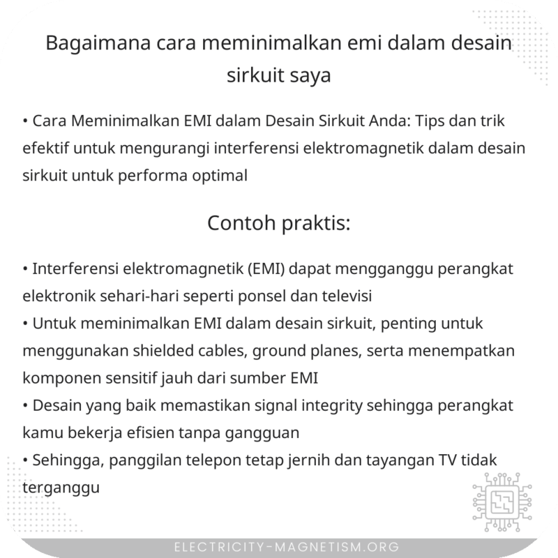 Bagaimana Cara Meminimalkan EMI dalam Desain Sirkuit Saya?