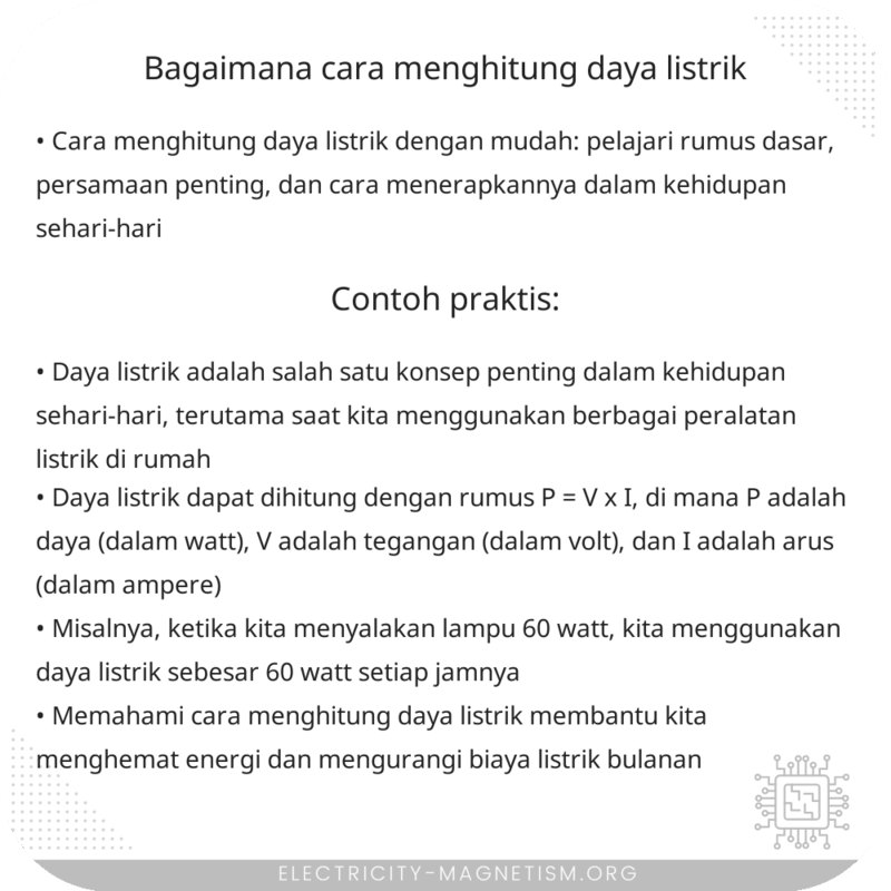 Bagaimana Cara Menghitung Daya Listrik?