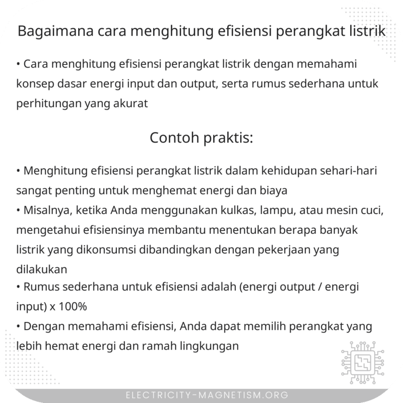 Bagaimana Cara Menghitung Efisiensi Perangkat Listrik?