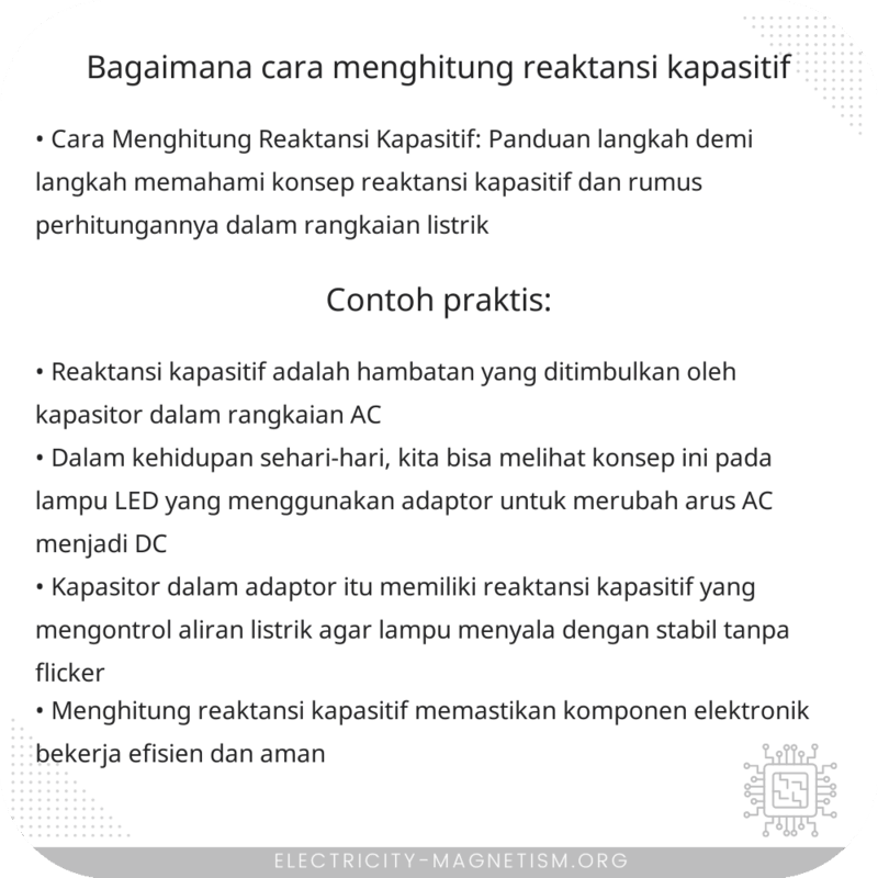 Bagaimana Cara Menghitung Reaktansi Kapasitif?