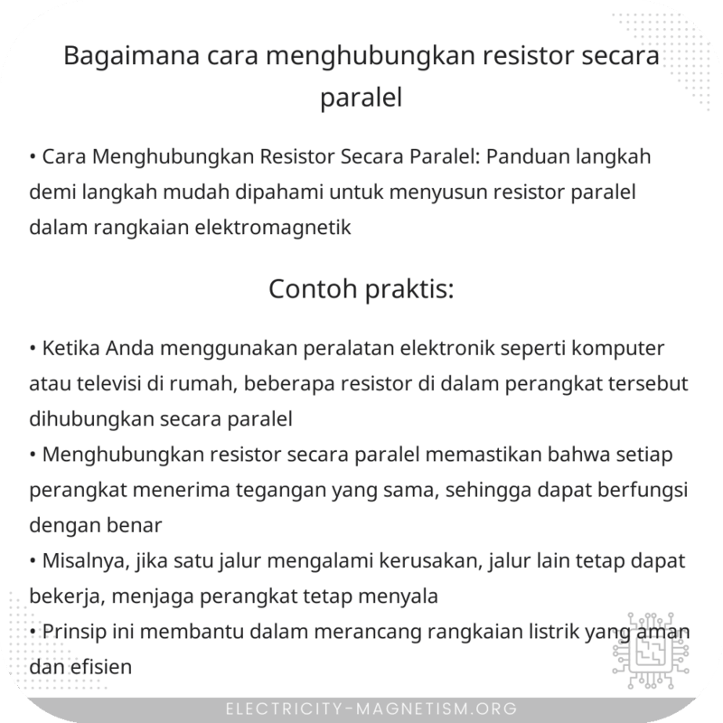 Bagaimana Cara Menghubungkan Resistor Secara Paralel?