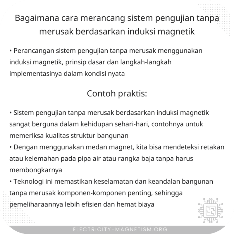 Bagaimana Cara Merancang Sistem Pengujian Tanpa Merusak Berdasarkan Induksi Magnetik?