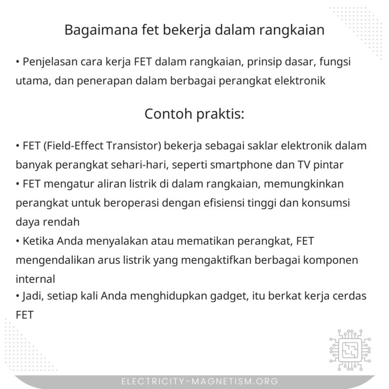 Bagaimana FET Bekerja dalam Rangkaian?