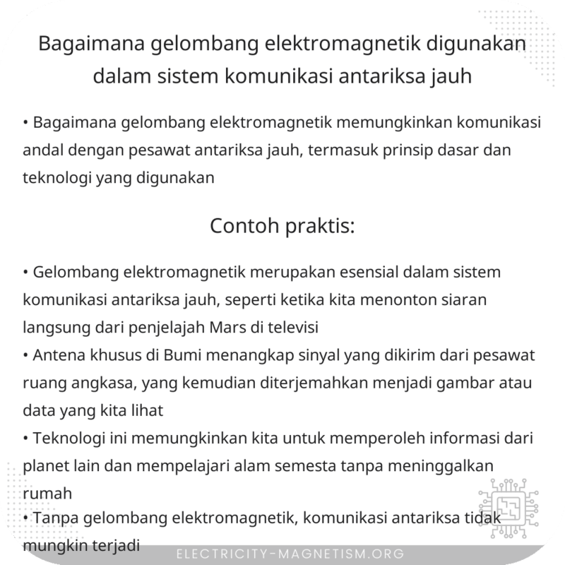 Bagaimana Gelombang Elektromagnetik Digunakan dalam Sistem Komunikasi Antariksa Jauh?