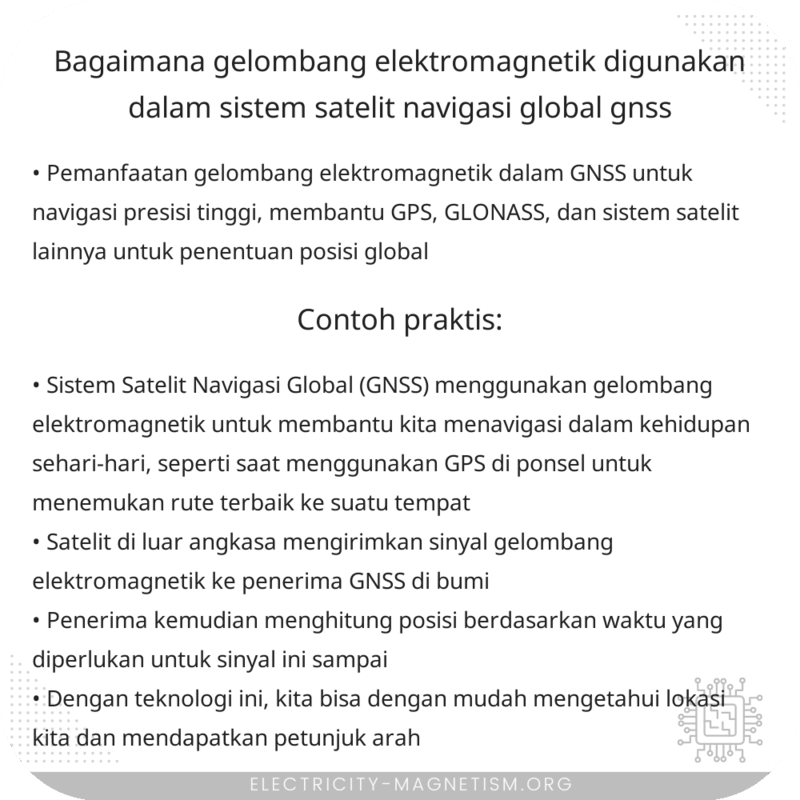 Bagaimana Gelombang Elektromagnetik Digunakan dalam Sistem Satelit Navigasi Global (GNSS)?