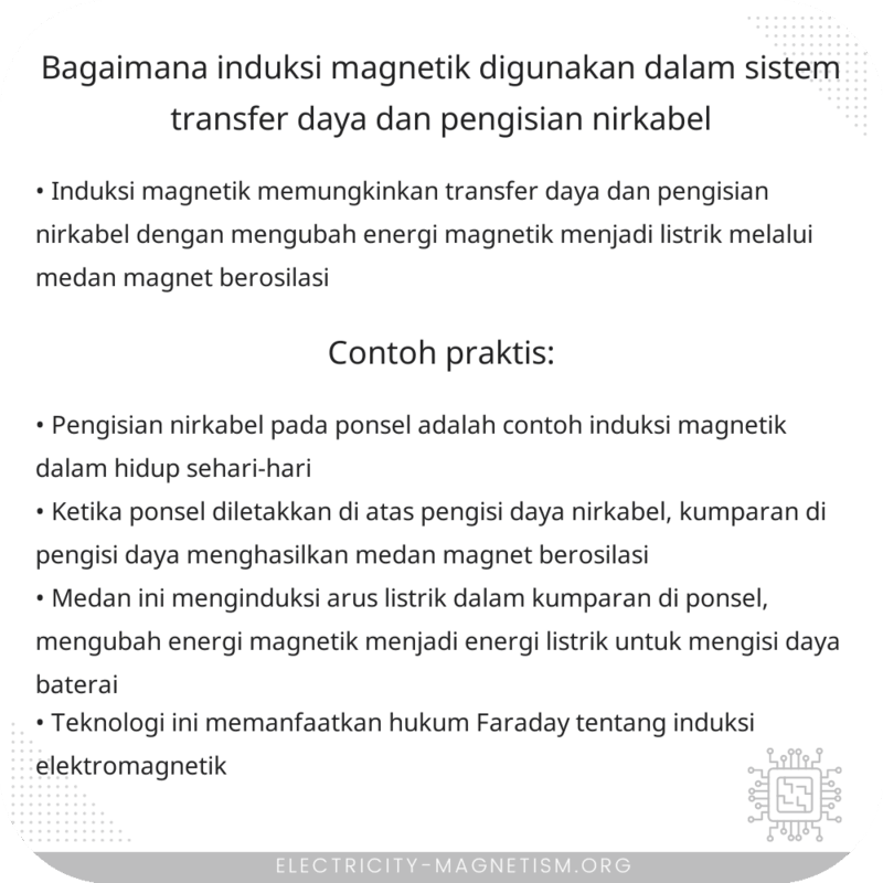 Bagaimana Induksi Magnetik Digunakan dalam Sistem Transfer Daya dan Pengisian Nirkabel?