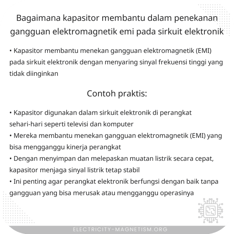 Bagaimana Kapasitor Membantu dalam Penekanan Gangguan Elektromagnetik (EMI) pada Sirkuit Elektronik?
