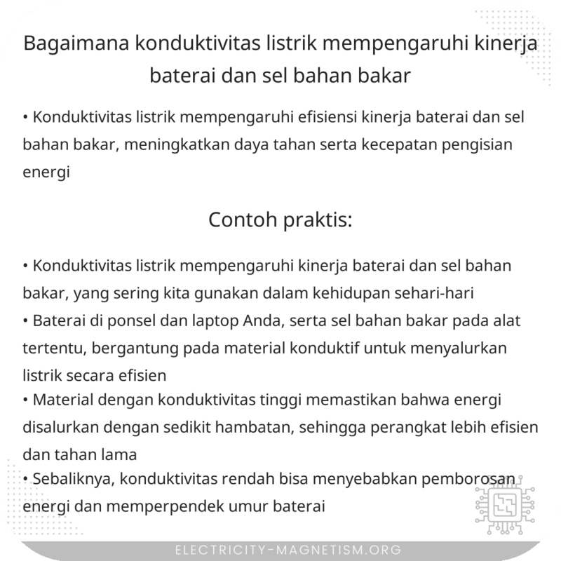 Bagaimana Konduktivitas Listrik Mempengaruhi Kinerja Baterai dan Sel Bahan Bakar?