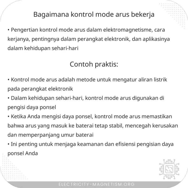 Bagaimana Kontrol Mode Arus Bekerja? – Electricity – Magnetism
