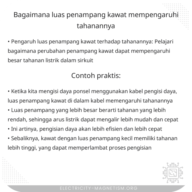Bagaimana Luas Penampang Kawat Mempengaruhi Tahanannya?