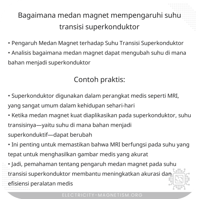Bagaimana Medan Magnet Mempengaruhi Suhu Transisi Superkonduktor?