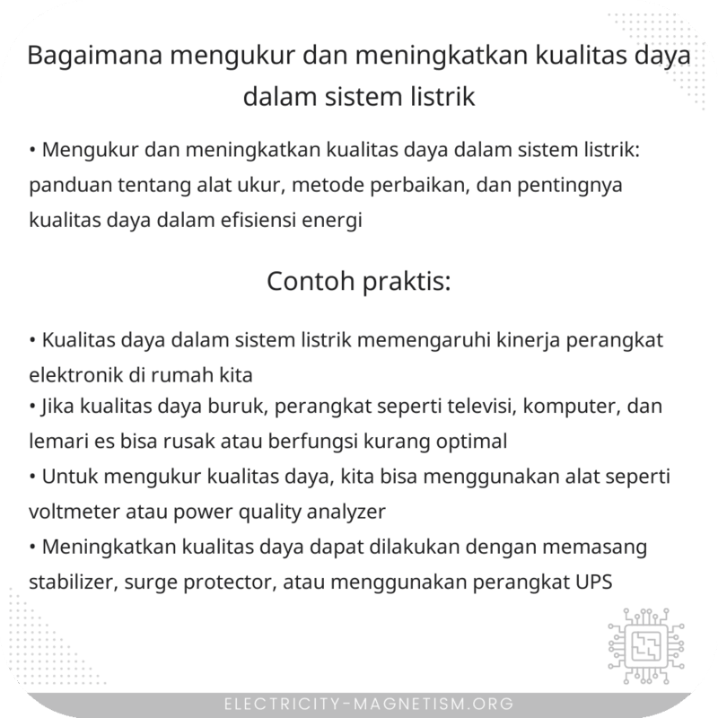 Bagaimana Mengukur dan Meningkatkan Kualitas Daya dalam Sistem Listrik