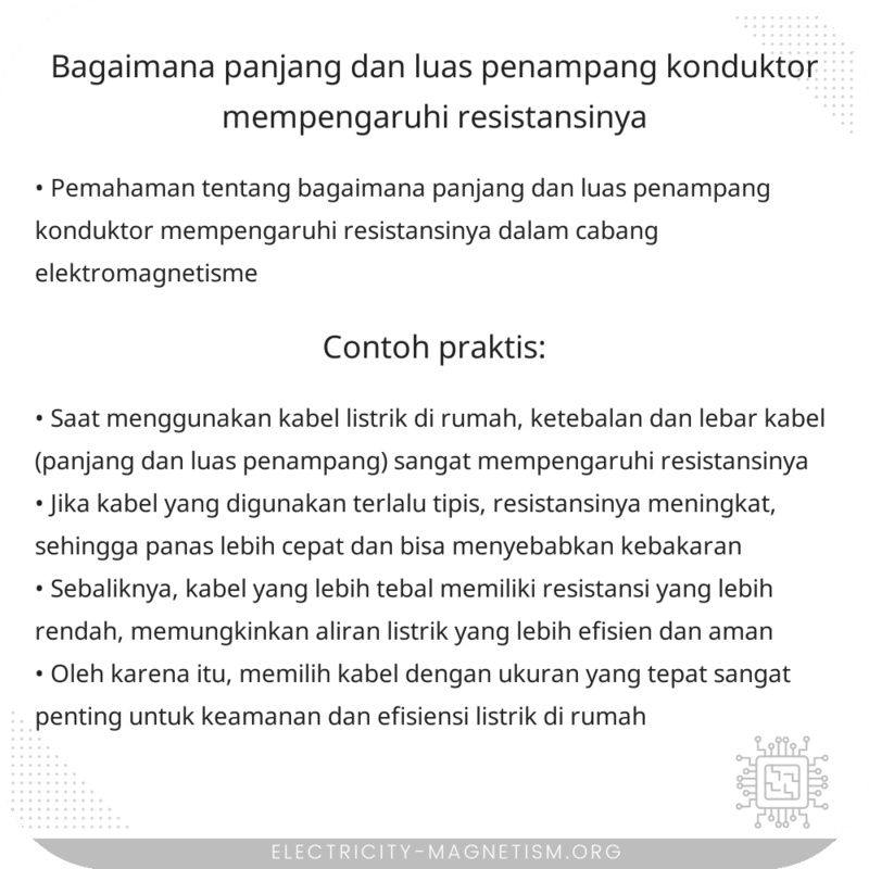 Bagaimana Panjang dan Luas Penampang Konduktor Mempengaruhi Resistansinya?