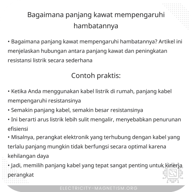 Bagaimana Panjang Kawat Mempengaruhi Hambatannya?