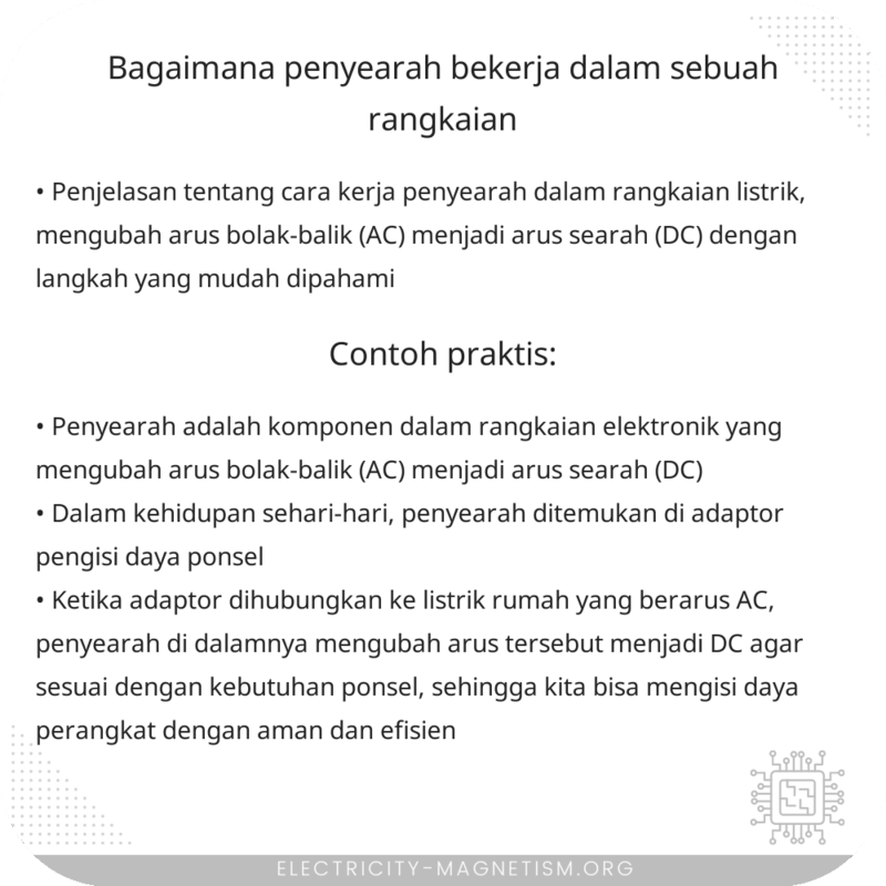 Bagaimana Penyearah Bekerja dalam Sebuah Rangkaian?
