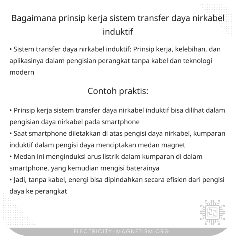 Bagaimana Prinsip Kerja Sistem Transfer Daya Nirkabel Induktif?