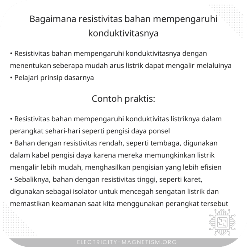 Bagaimana Resistivitas Bahan Mempengaruhi Konduktivitasnya?