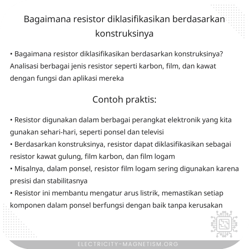 Bagaimana Resistor Diklasifikasikan Berdasarkan Konstruksinya?
