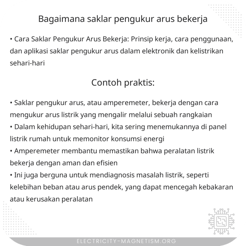 Bagaimana Saklar Pengukur Arus Bekerja?