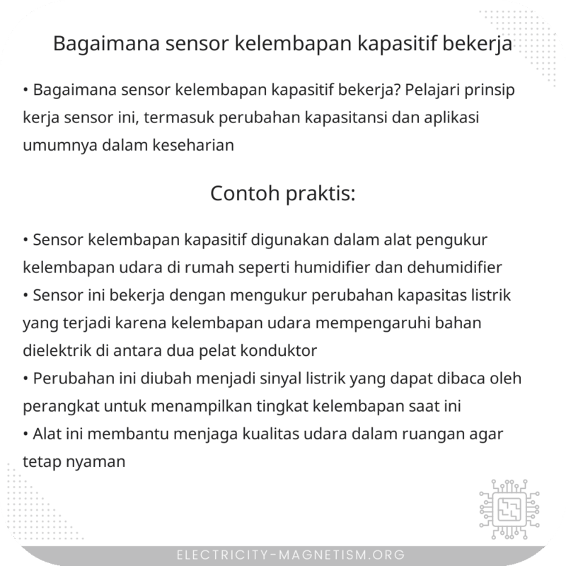 Bagaimana Sensor Kelembapan Kapasitif Bekerja?