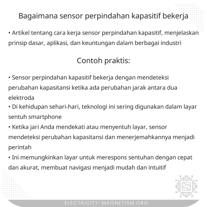 Bagaimana Sensor Perpindahan Kapasitif Bekerja?