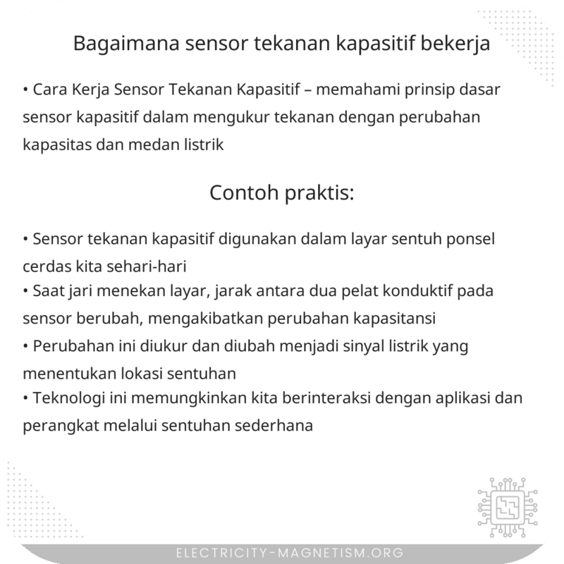 Bagaimana Sensor Tekanan Kapasitif Bekerja?