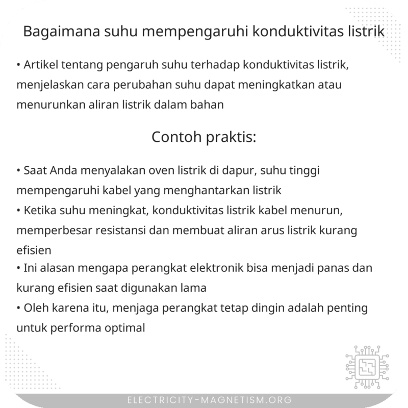 Bagaimana Suhu Mempengaruhi Konduktivitas Listrik?