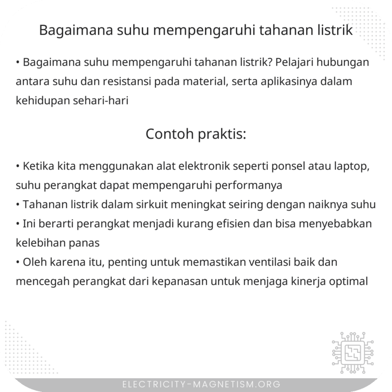 Bagaimana Suhu Mempengaruhi Tahanan Listrik?