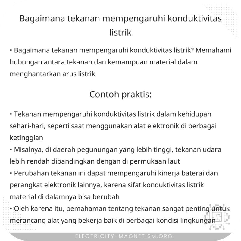 Bagaimana Tekanan Mempengaruhi Konduktivitas Listrik?