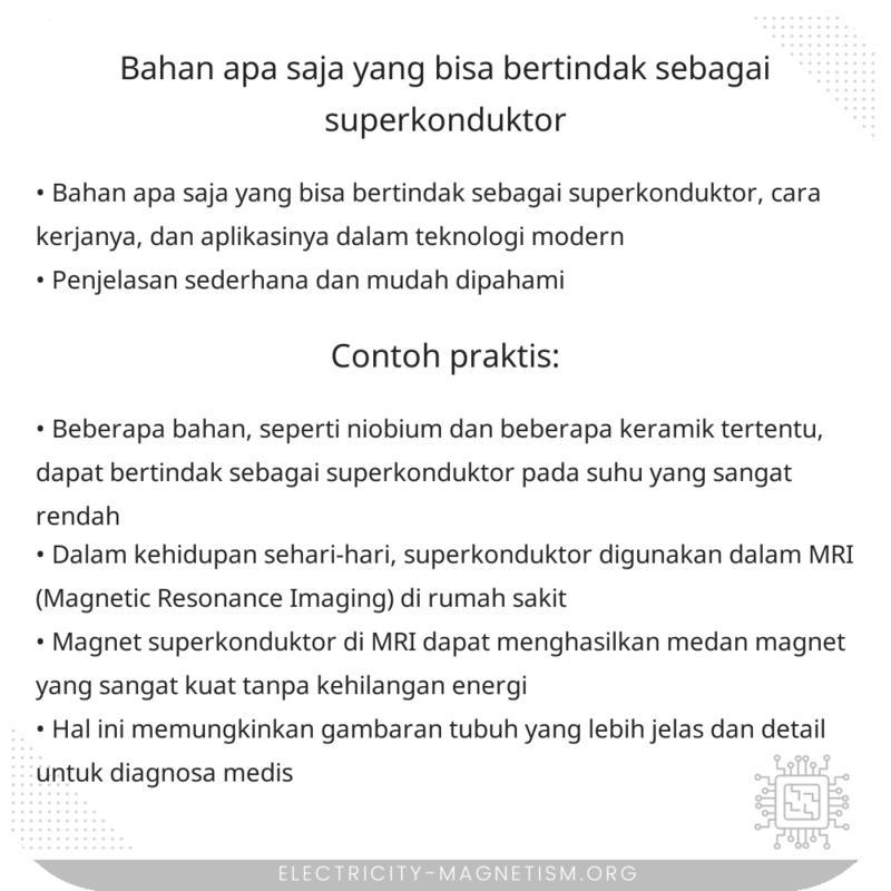 Bahan Apa Saja yang Bisa Bertindak Sebagai Superkonduktor?