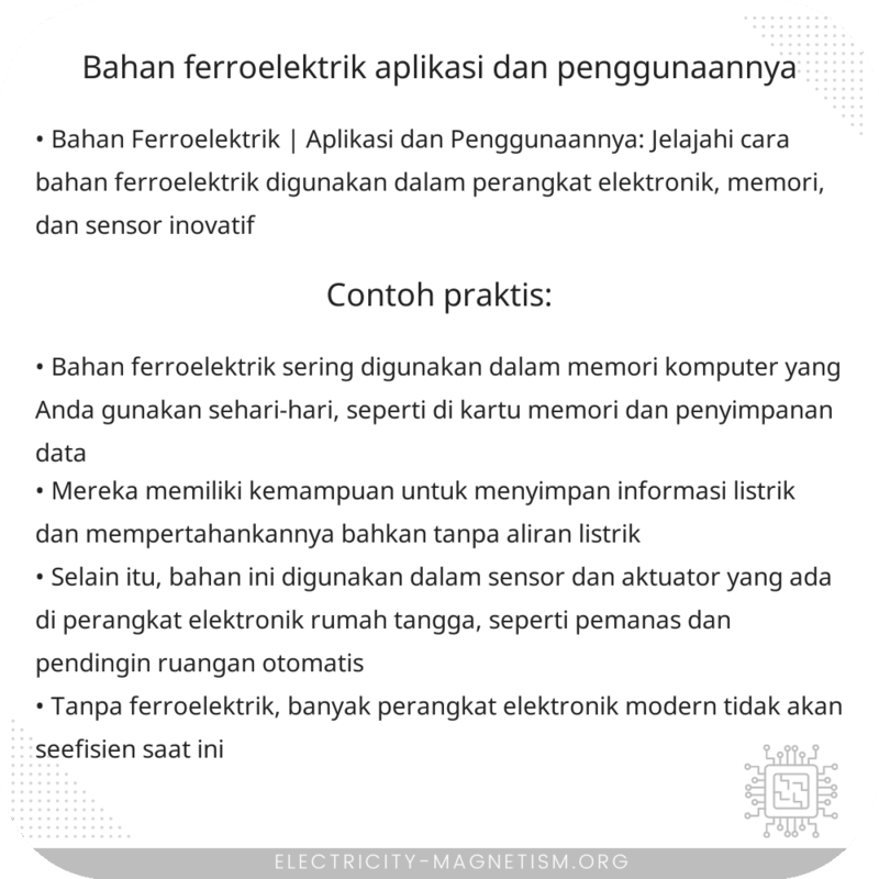 Bahan Ferroelektrik | Aplikasi dan Penggunaannya