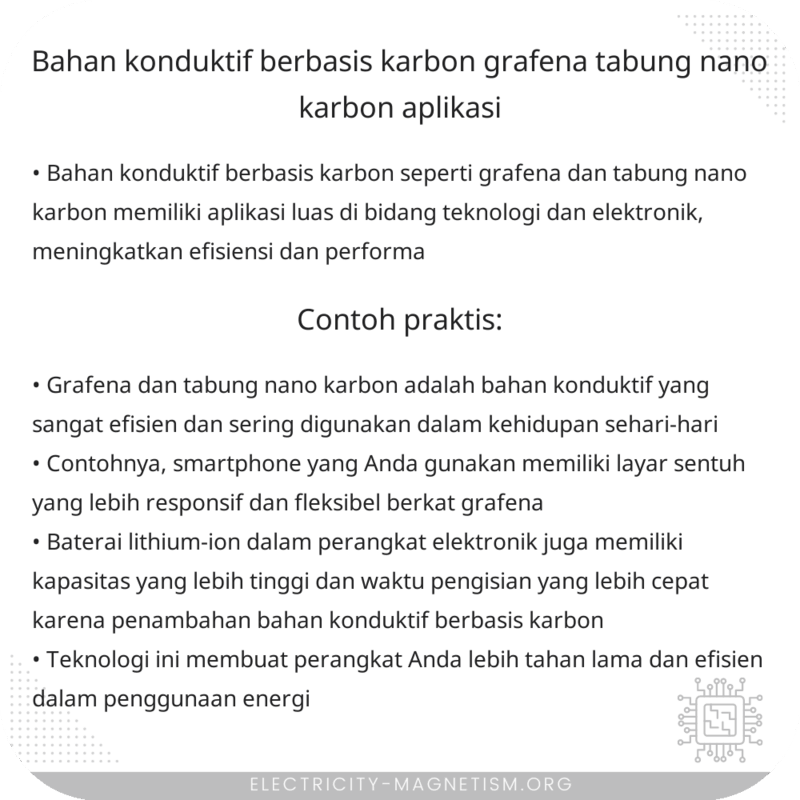 Bahan Konduktif Berbasis Karbon (Grafena, Tabung Nano Karbon) | Aplikasi