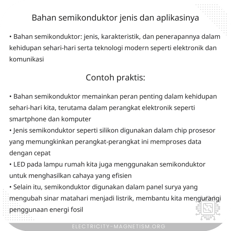 Bahan Semikonduktor | Jenis dan Aplikasinya