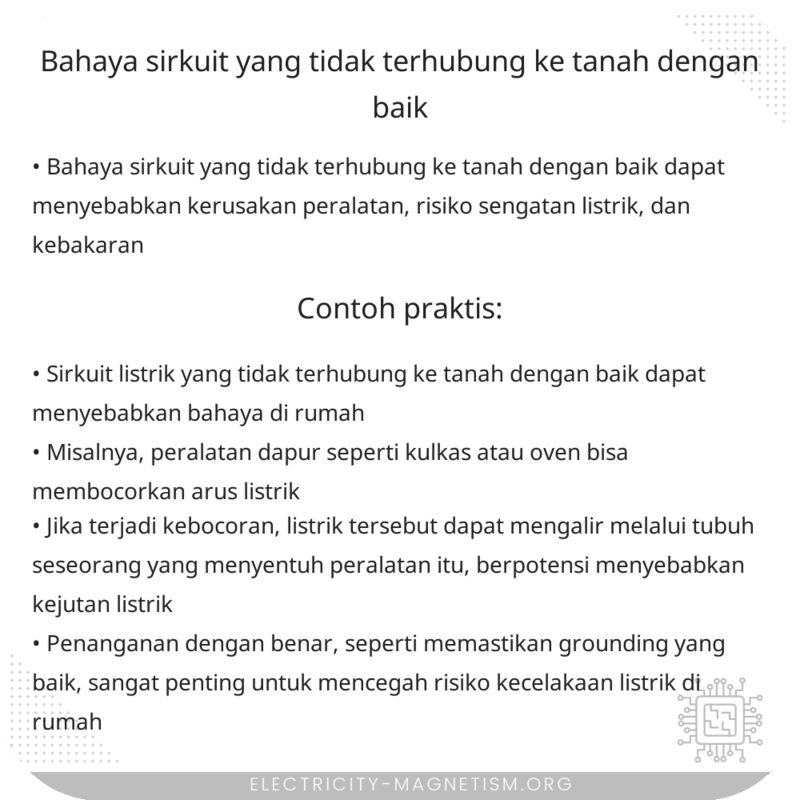 Bahaya Sirkuit yang Tidak Terhubung ke Tanah dengan Baik