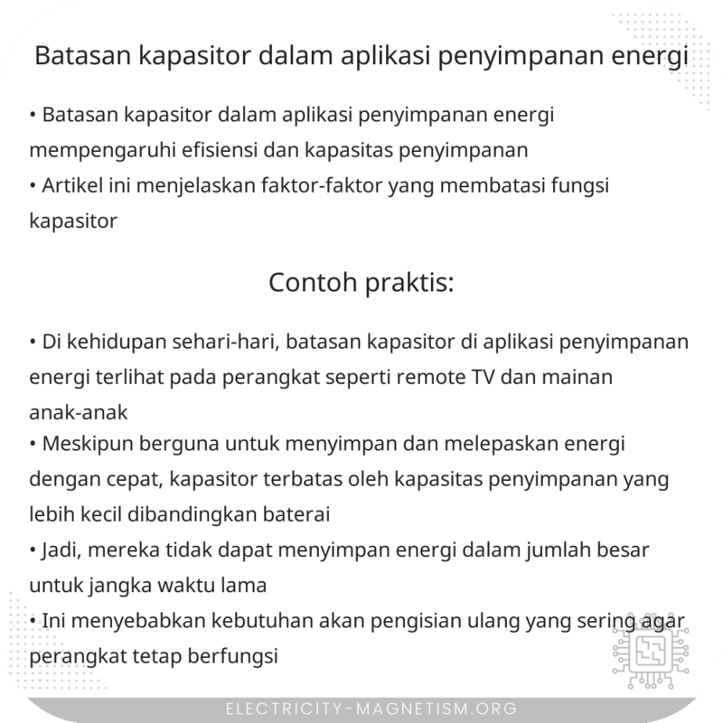 Batasan Kapasitor dalam Aplikasi Penyimpanan Energi
