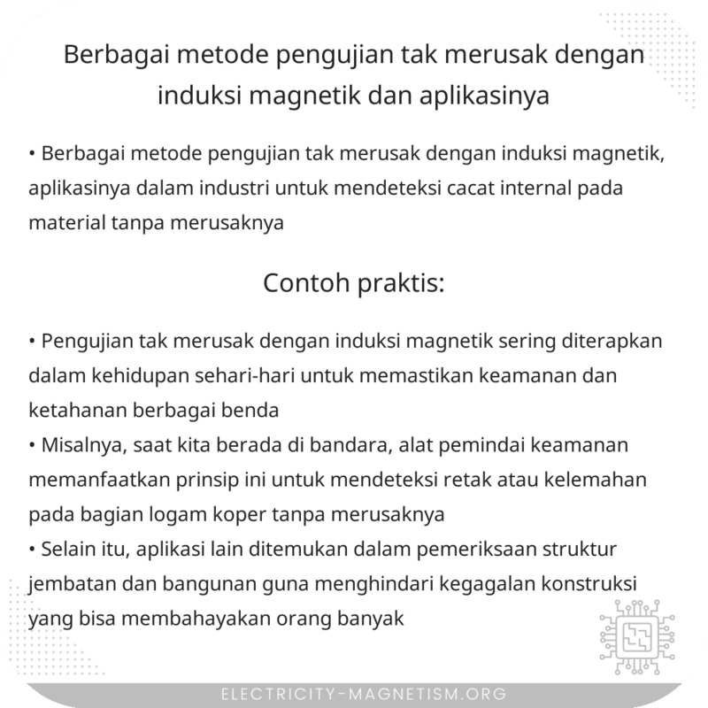 Berbagai Metode Pengujian Tak Merusak dengan Induksi Magnetik dan Aplikasinya