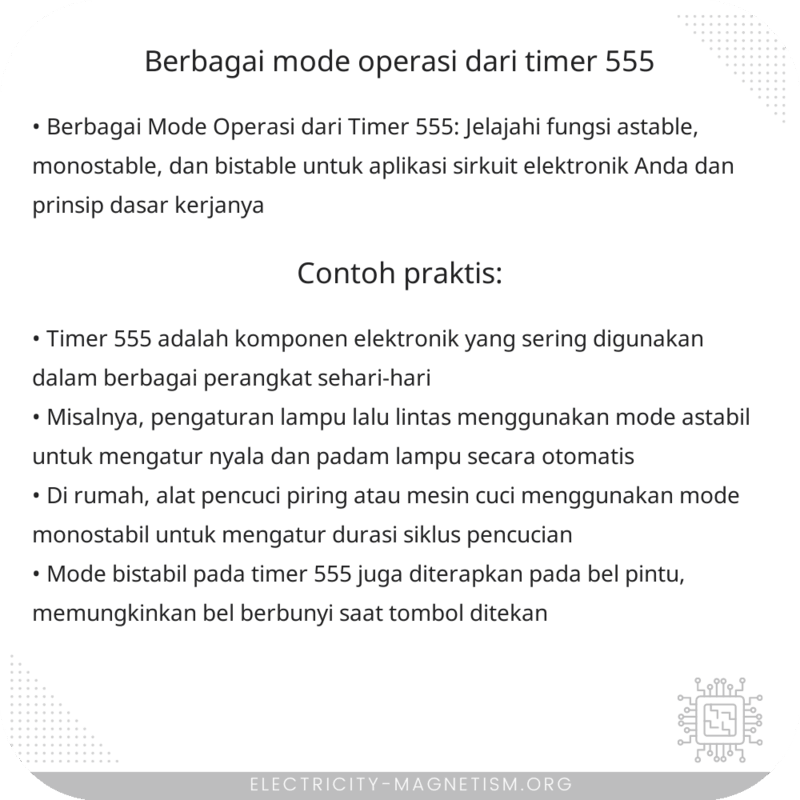 Berbagai Mode Operasi dari Timer 555
