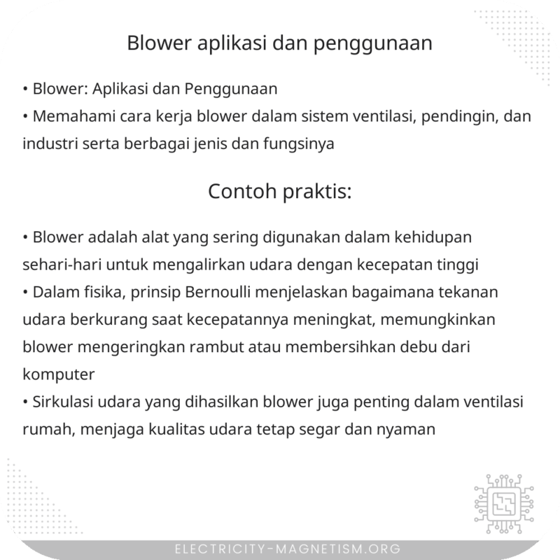 Blower | Aplikasi dan Penggunaan