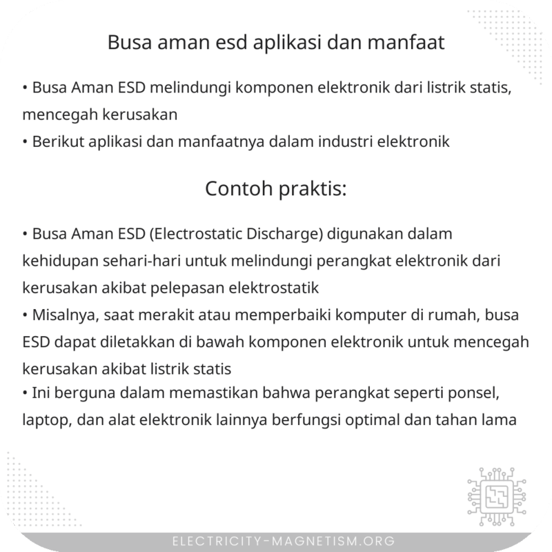 Busa Aman ESD | Aplikasi dan Manfaat