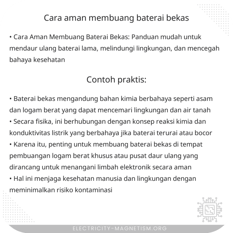 Cara Aman Membuang Baterai Bekas